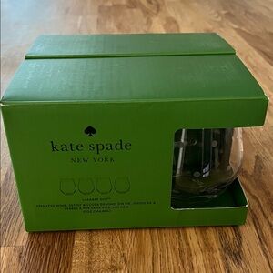 NWT Kate Spade Lenox Larabee Dot  4 Piece Stemless Wine Glass Set